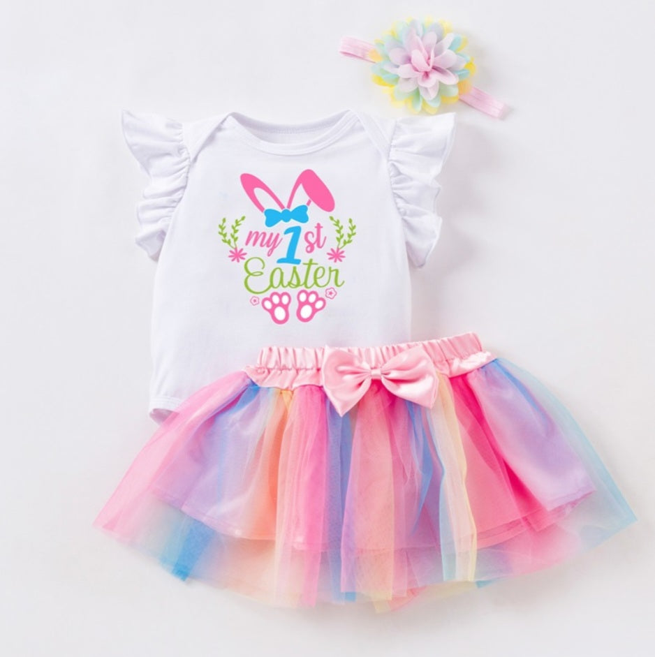 My First Easter Romper Tutu and Headband - Image 4