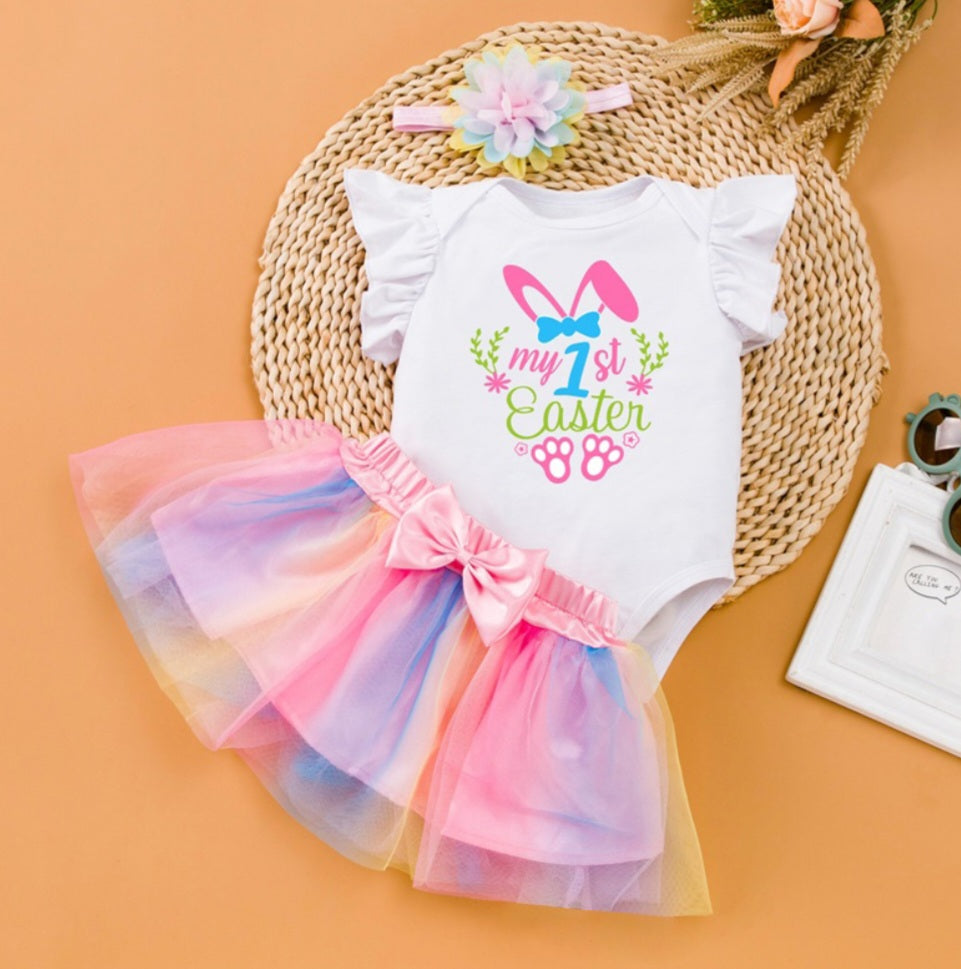 My First Easter Romper Tutu and Headband - Image 2