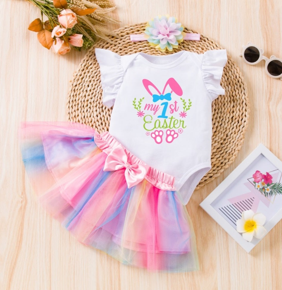 My First Easter Romper Tutu and Headband