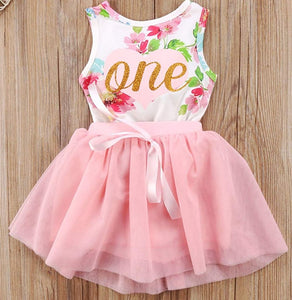 Floral one birthday tutu set - Image 5