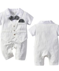 All in one white suit romper