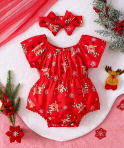 Christmas Reindeer Romper and Headband