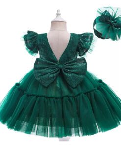 Forest Green Special Occasions Dress and Headband