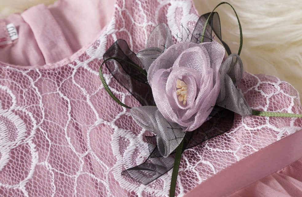Frills and Flowers Dusty Pink Dress - Image 4