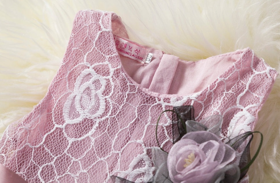Frills and Flowers Dusty Pink Dress - Image 3