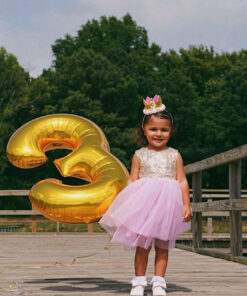 Gold Sequence Pink Tutu Dress - Image 12