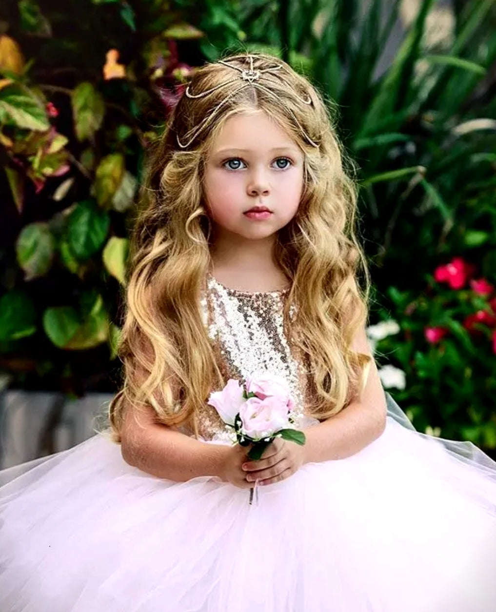 Gold Sequence Pink Tutu Dress - Image 4