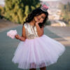 Gold Sequence Pink Tutu Dress