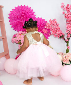Gold Sequence Pink Tutu Dress - Image 8