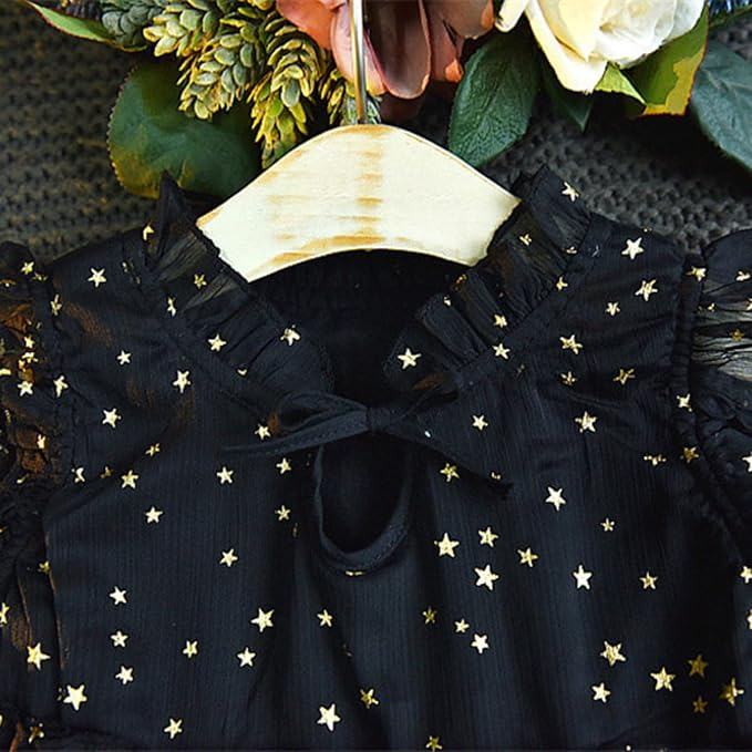 Gold star black dress - Image 7