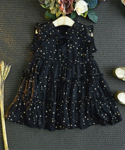 Gold star black dress - Image 3