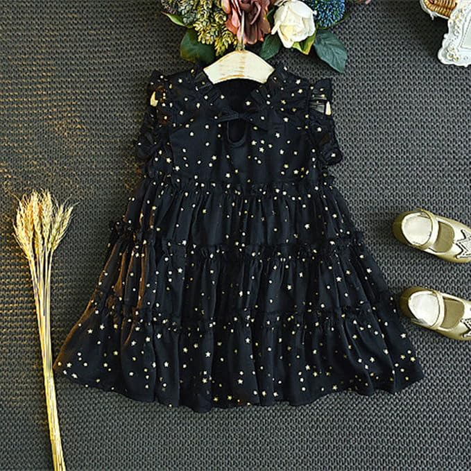 Gold star black dress - Image 3