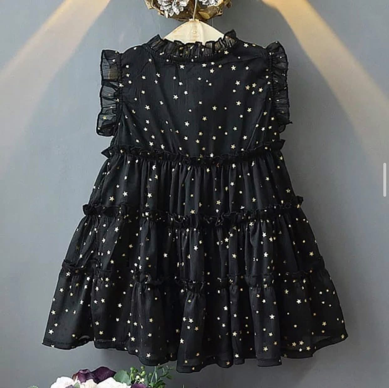 Gold star black dress - Image 2