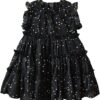 Gold star black dress