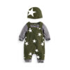 Green striped star set with hat