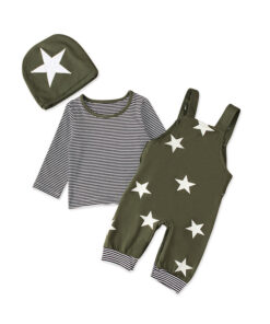 Green striped star set with hat - Image 2
