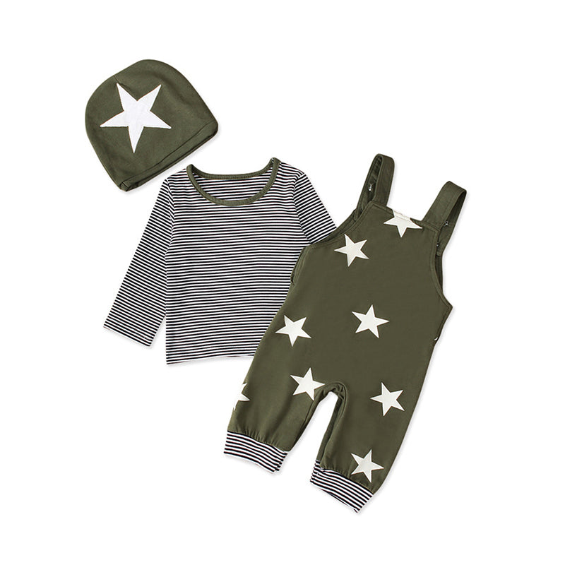 Green striped star set with hat - Image 2