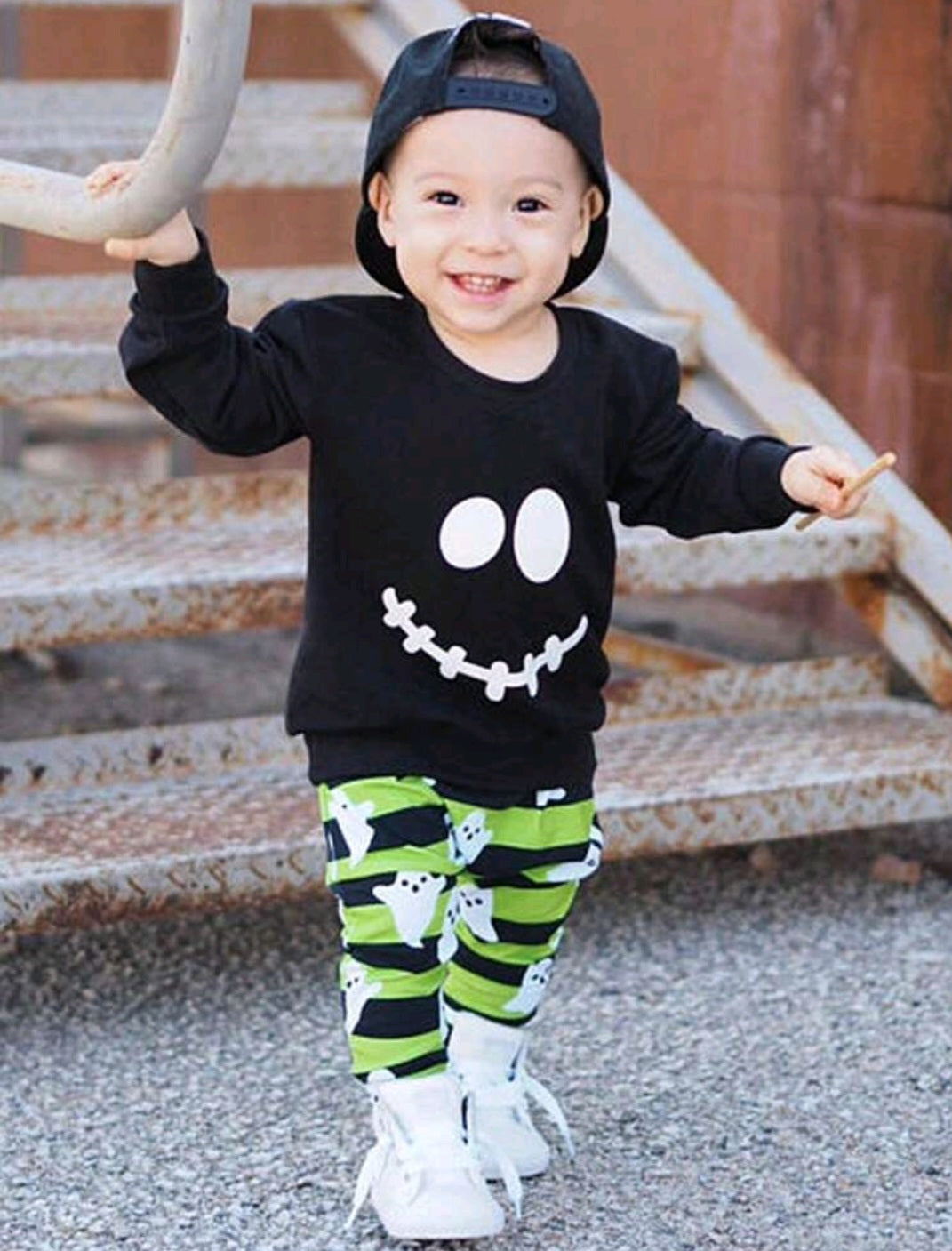 Ghost Black and Green 2PSC Outfit - Image 3