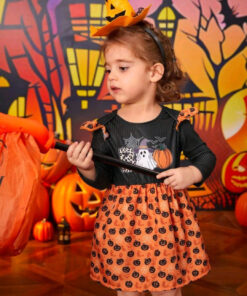 BOO Halloween Dress Black and Orange - Image 6