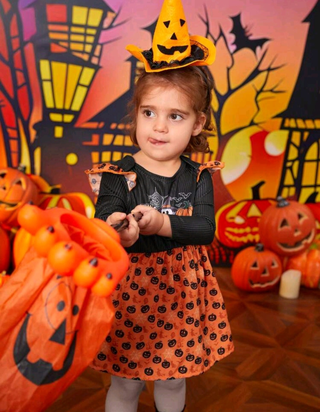 BOO Halloween Dress Black and Orange - Image 5