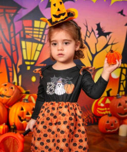 BOO Halloween Dress Black and Orange - Image 3