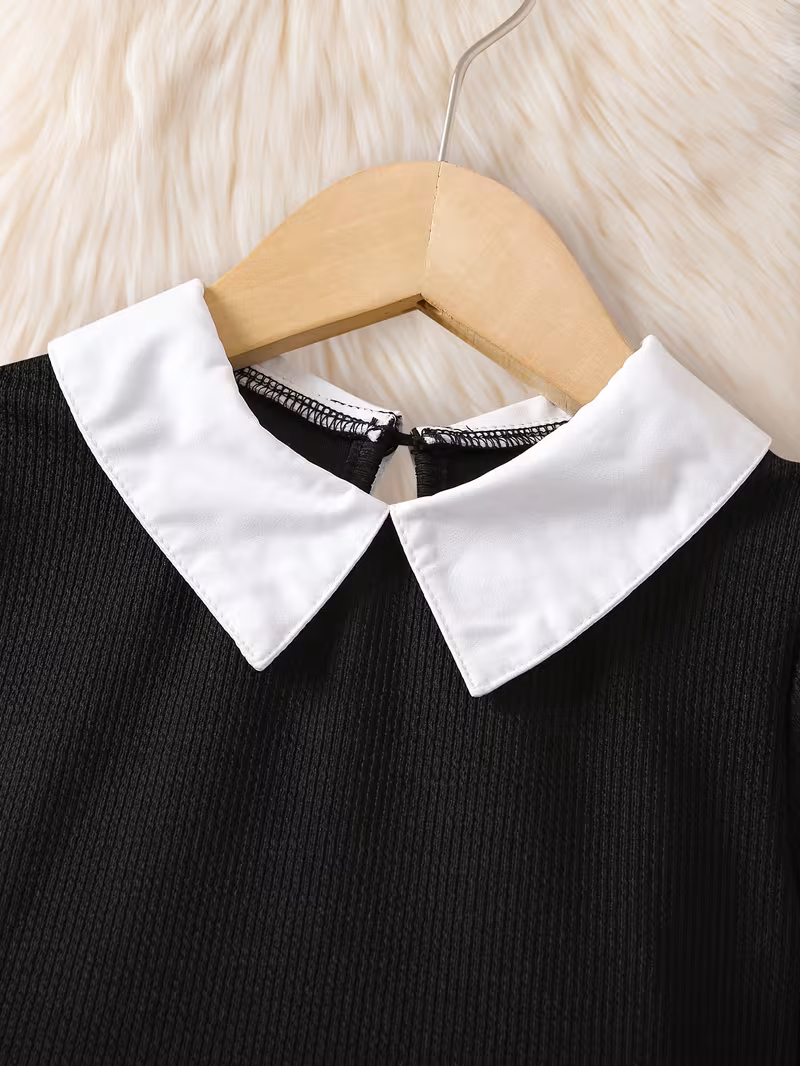 Black Dress with White Collar - Image 5