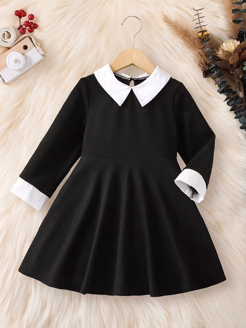 Black Dress with White Collar - Image 4