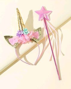 Gold Unicorn Headband and Wand