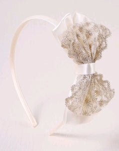 Cream and Gold Headband