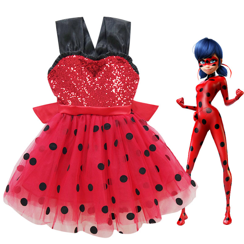 M Ladybug polka dress with 2 accessories - Image 8