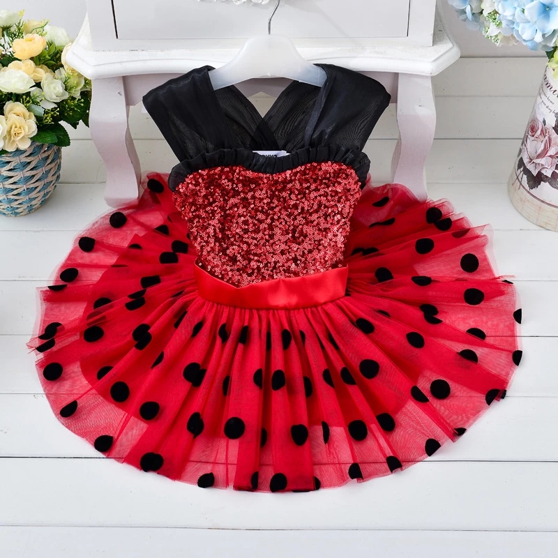 M Ladybug polka dress with 2 accessories
