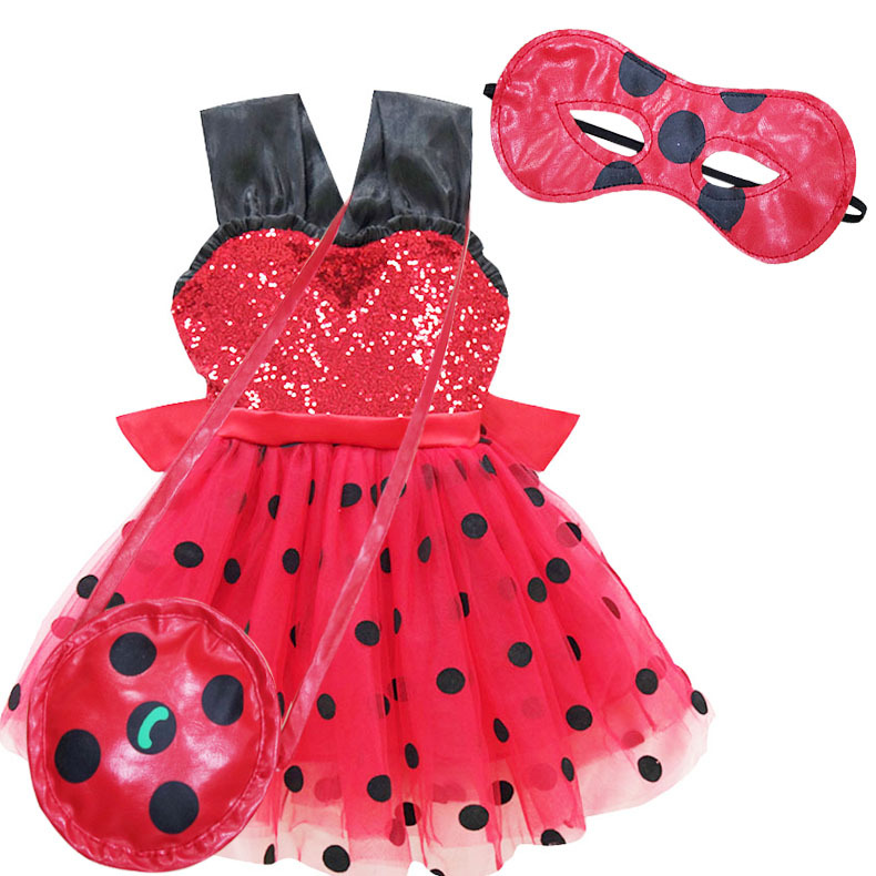 M Ladybug polka dress with 2 accessories - Image 3