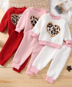 Alternative view of Leopard heart pearl detail tracksuit