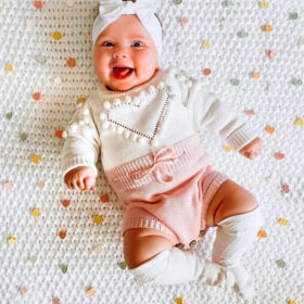 Luxury Knitwear Two-toned Romper Pink