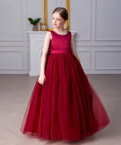Alternative view of Maroon Special Occasions Dress with Big Bow
