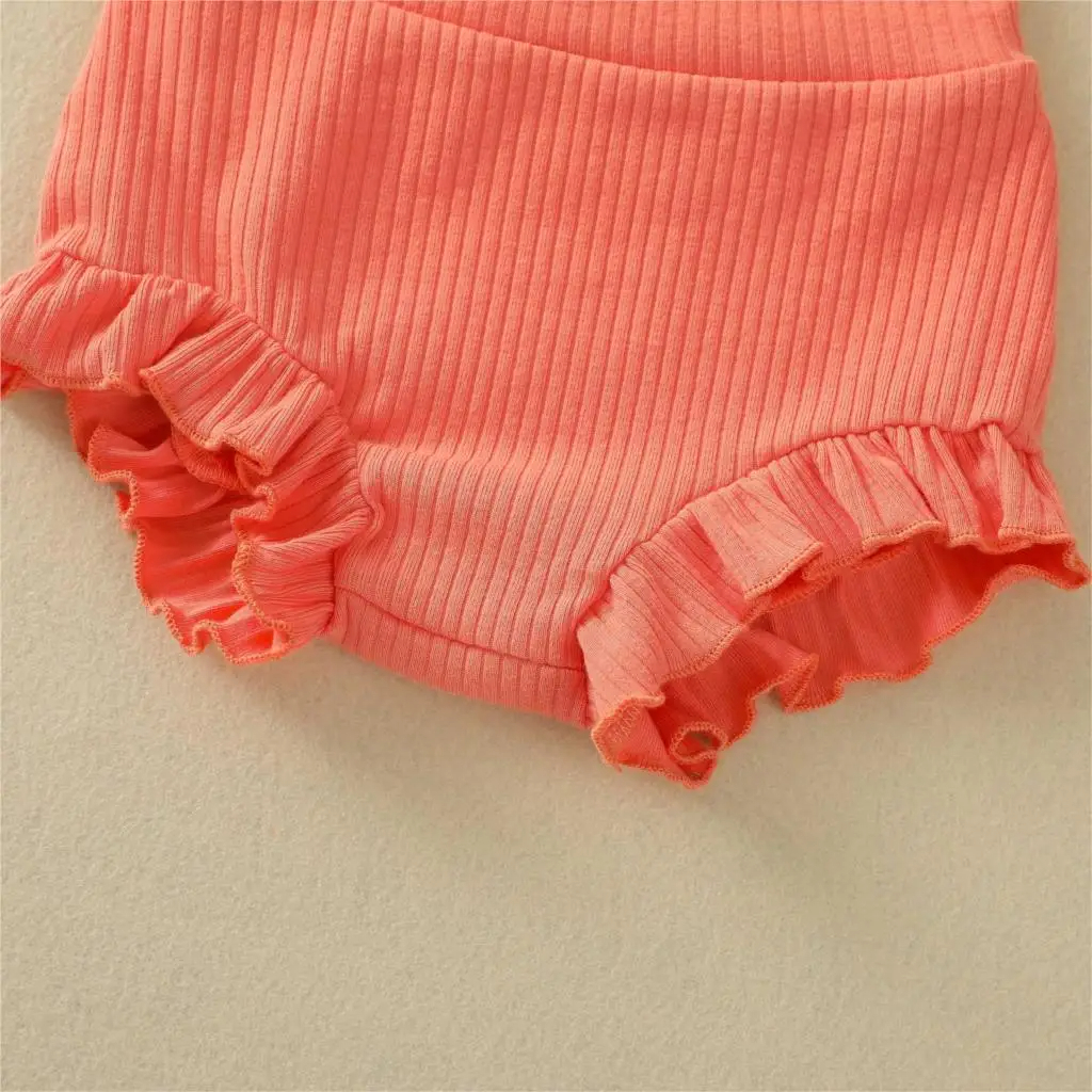 Matching high waist bloomer shorts and headband(Orange)(9-12m) - Image 6