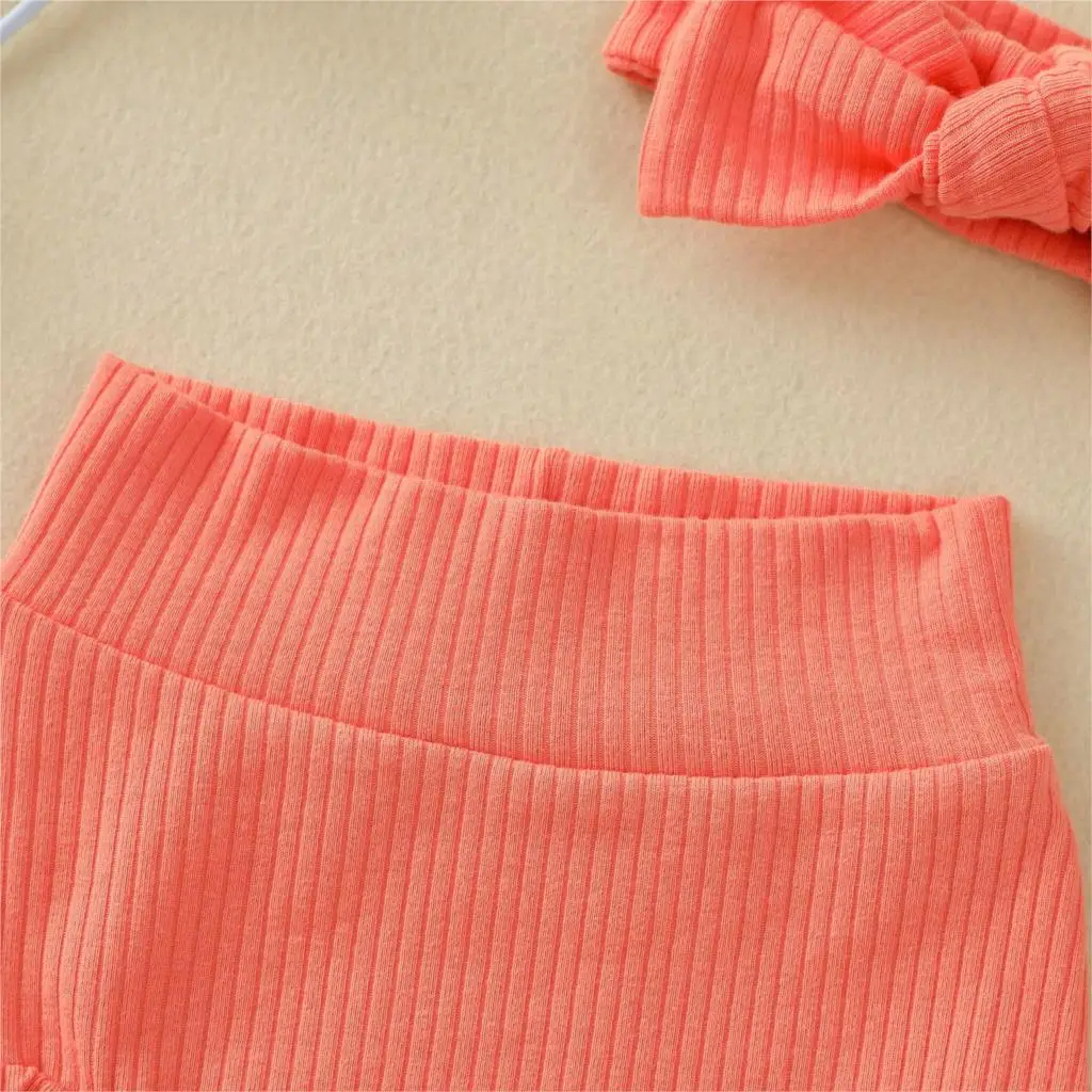 Matching high waist bloomer shorts and headband(Orange)(9-12m) - Image 5