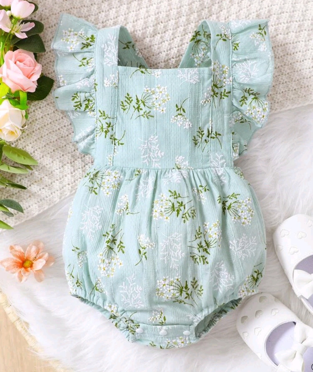 Mint Petite Floral Romper