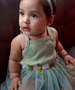 Mint Ribbed Dairy Romper Dress