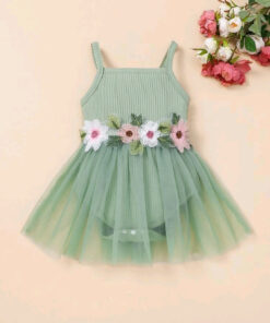 Alternative view of Mint Ribbed Dairy Romper Dress