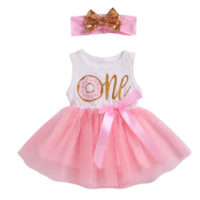 One Sleeveless Birthday Dress and Headband