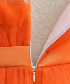 Orange Ruffle Special Occasions Dress - Image 6
