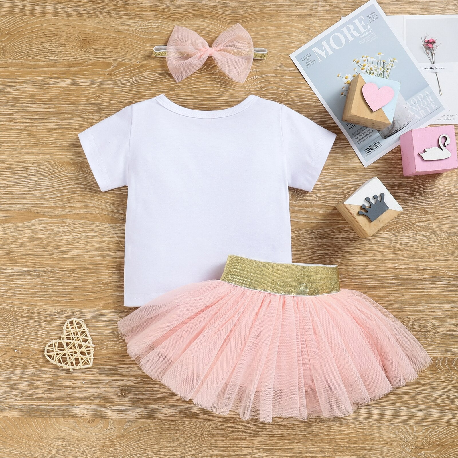 Pink birthday princess with matching tutu and headband(18-24m) - Image 3