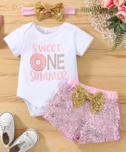 Pink sweet one summer set(6-12m)