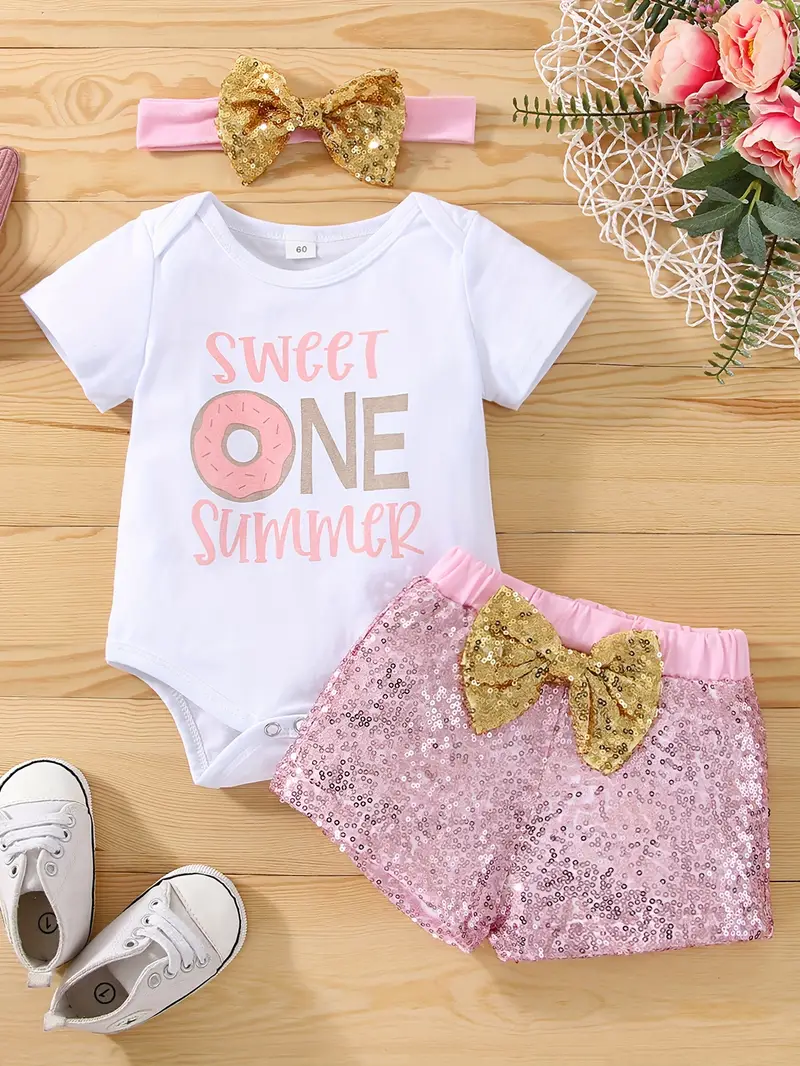 Pink sweet one summer set(6-12m)