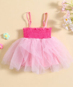 Pink Tulle Dress with Adjustable Straps