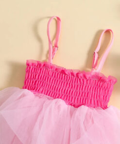Pink Tulle Dress with Adjustable Straps - Image 4