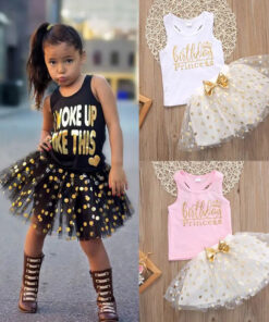 Polka tutu birthday princess set(White)(1-2y)