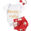 Red floral mamas mini 3 piece set