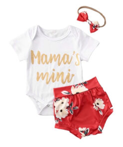 Red floral mamas mini 3 piece set